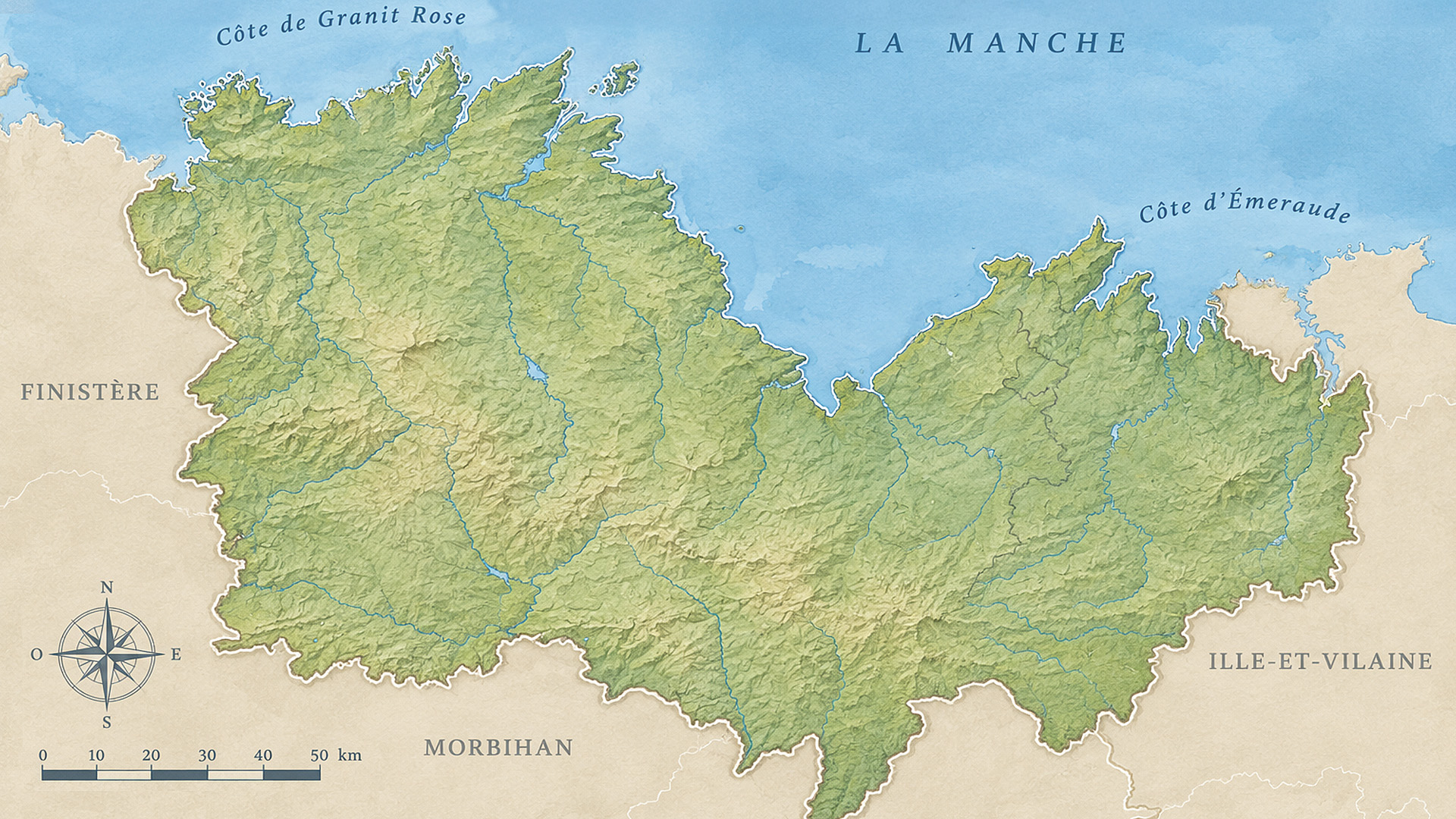 Mappa turistica delle Côtes-d'Armor