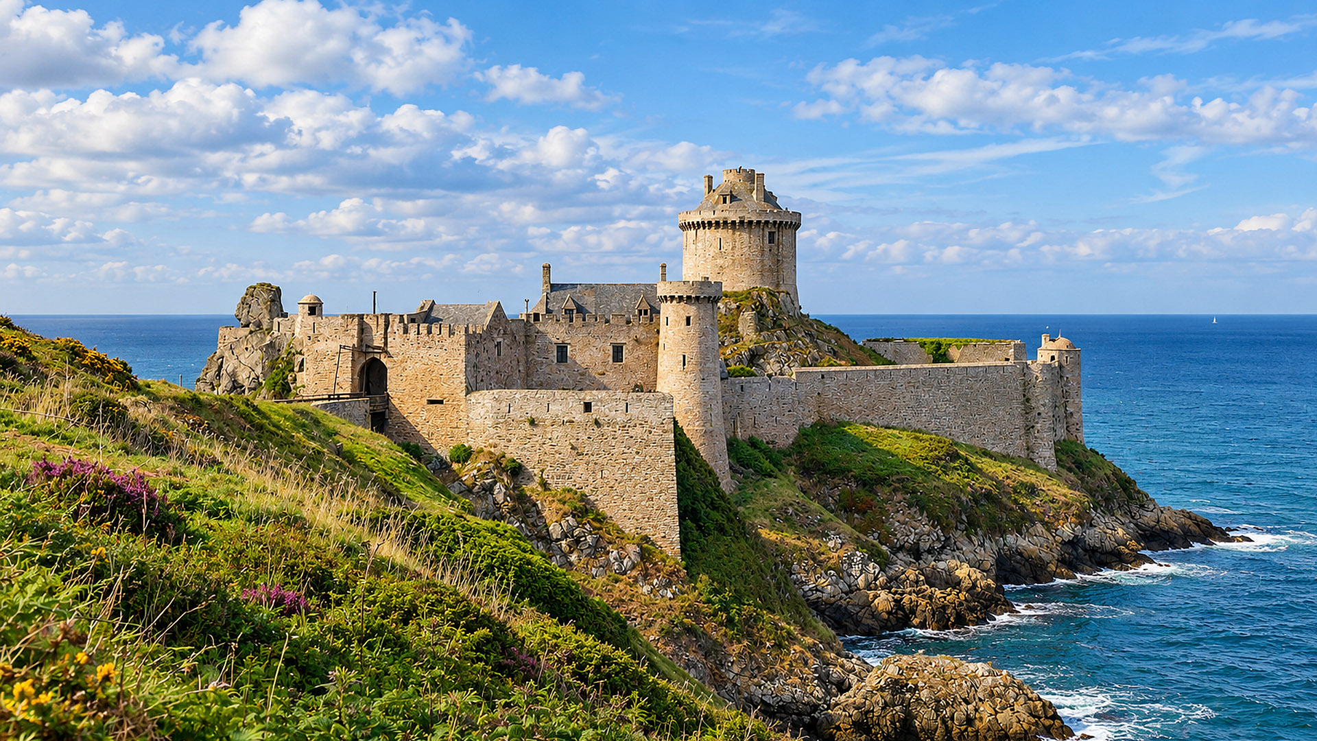 Fort La Latte sulla costa delle Côtes-d'Armor in Bretagna