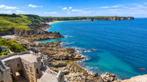 Panorama sul mare da Fort La Latte verso Cap Fréhel